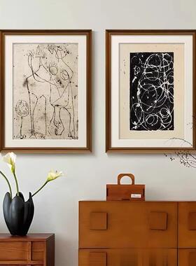 《逸线织梦》法式中古风客厅装饰画高级感抽象复古玄关过道挂画