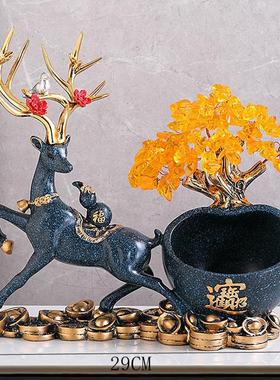 入户进门口玄关钥匙收纳摆件福禄鹿客厅鞋柜新家装饰布置乔迁新品