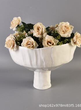 创意树脂花器样板房售楼处树脂花瓶桌面书柜书架摆件装饰品软装