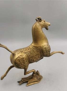 黄铜马 马踏飞燕摆件 马到成功 生肖马 办公家居工艺品摆件