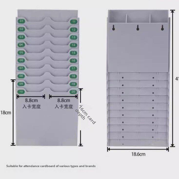 Card box fixed attendance rack combined plastic card bag management card rack punch card slot employee