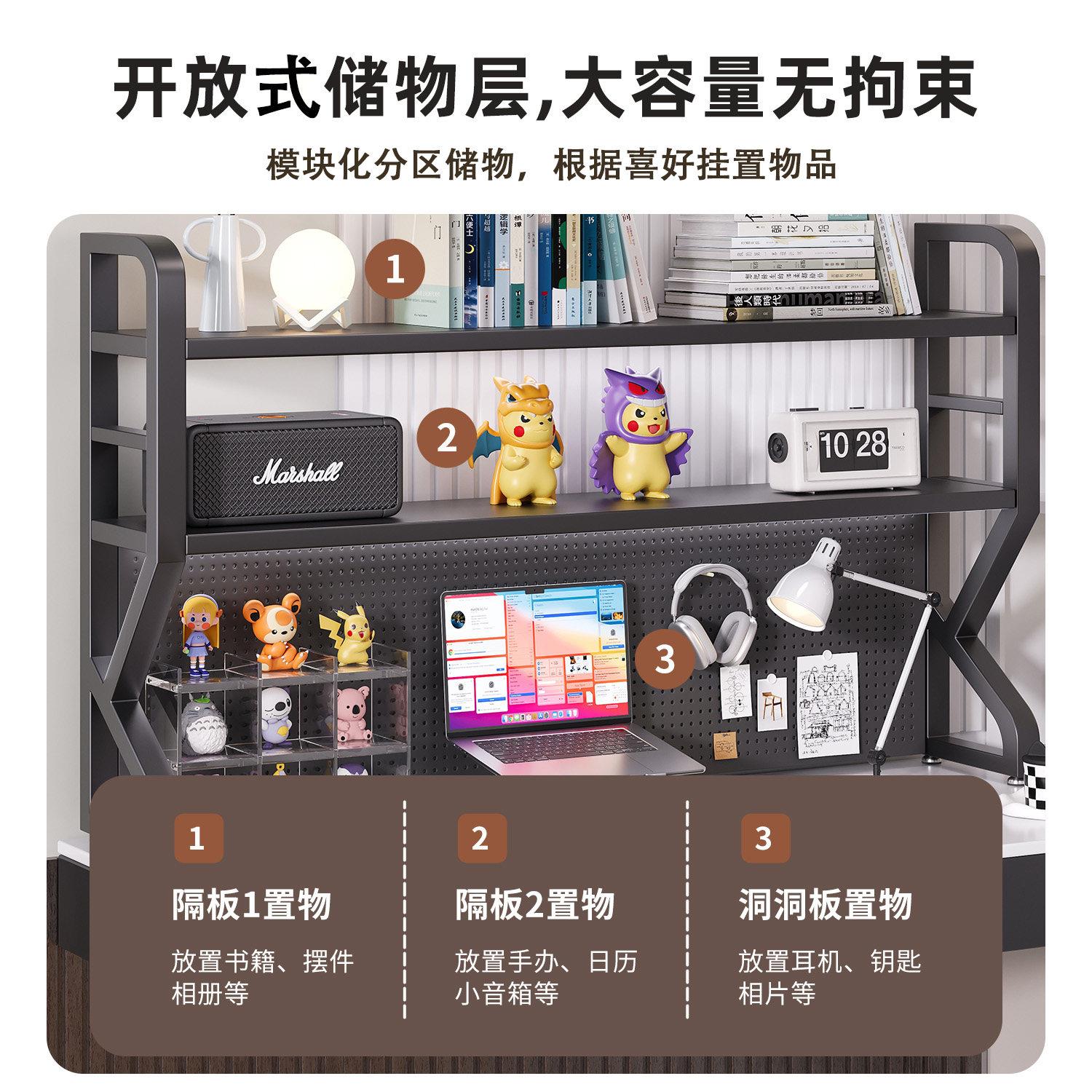 Desktop bookshelf desktop storage rack office desk multi-layer iron hole board storage shelf home student organizing rack