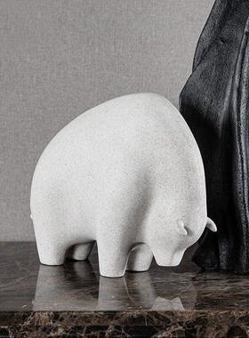 中式客厅电视柜书房玄关样板房酒店树脂砂岩麒麟狮子奔马装饰摆件