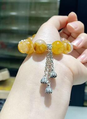 2026黄胶花水晶单圈手串简约小众设计百搭精致手链女款饰品