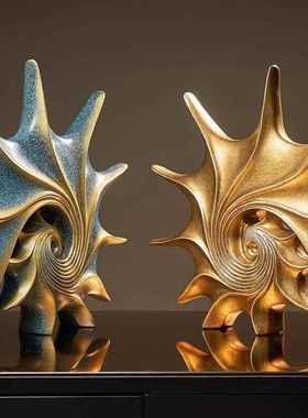 正品轻奢现高档居海螺摆办公室高级客厅件酒柜展示柜家装饰品代工