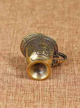 古玩小铜器佛具茶具铜茶杯圣水杯黄铜钥匙扣挂件男女迷你杯子送礼