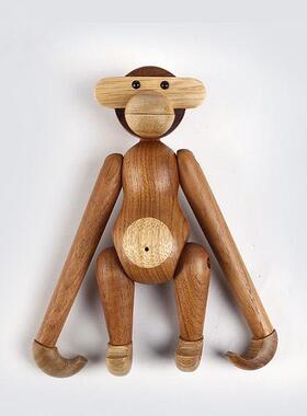 北欧实木猴子 创意家居摆件装饰木质可爱荡秋千猴子工艺品礼品木
