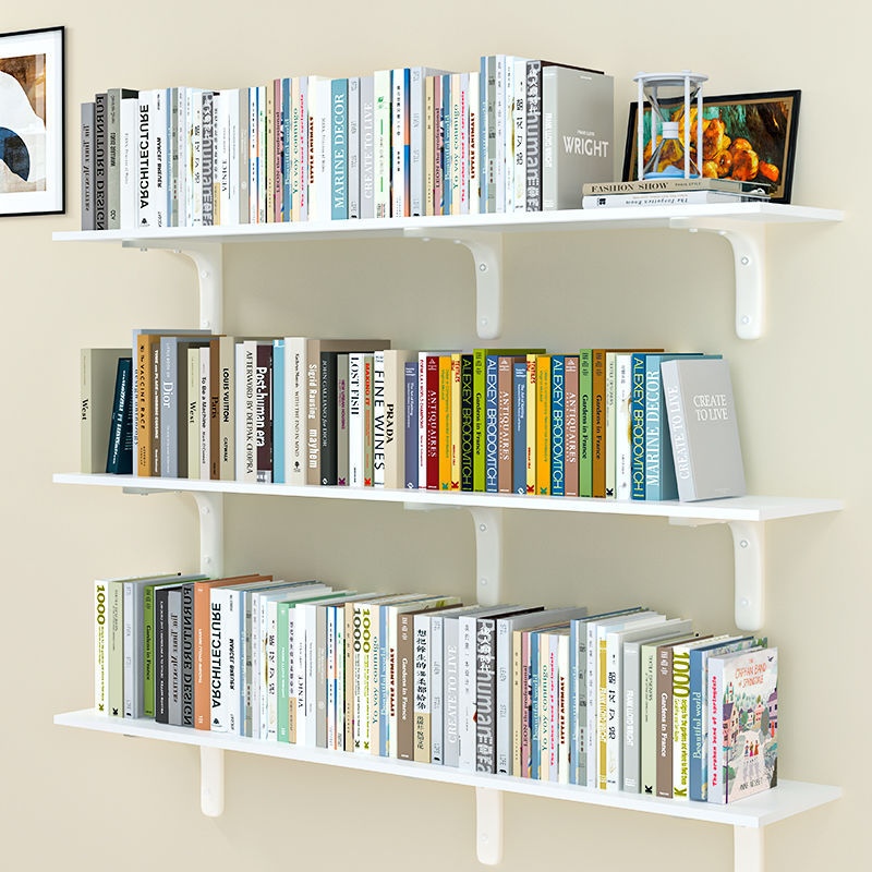 墙上置物架隔板墙面墙壁木板置物板搁板挂墙一字板支架壁挂承重 - 图1