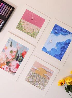 油画棒美术作品展示框卡纸画框装裱定制硬纸板纸质裱画简易纸相框