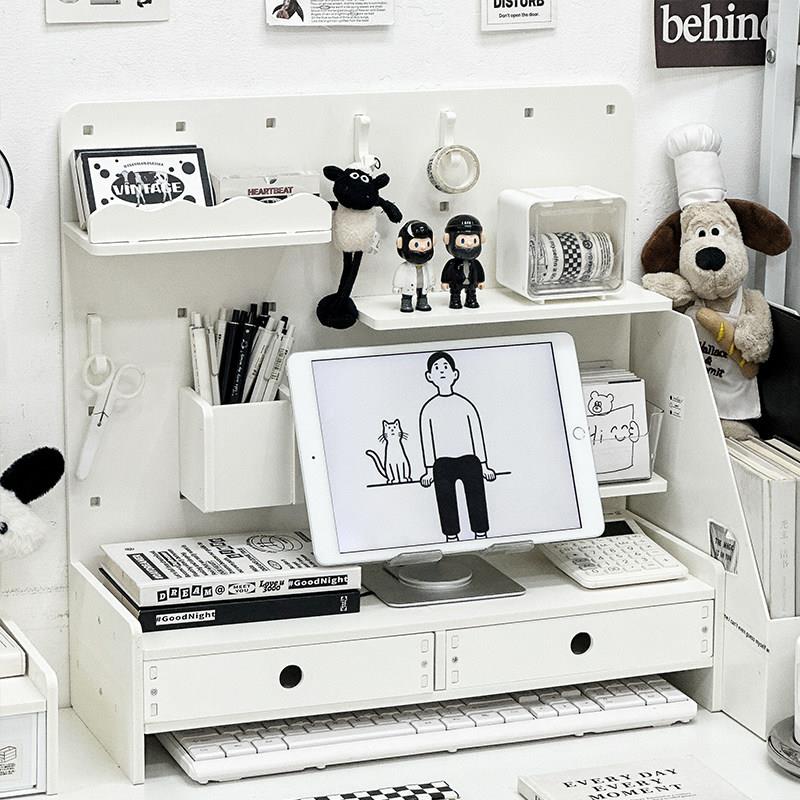 Perforated board storage rack desktop storage box student dormitory desk stationery storage shelf office station organization