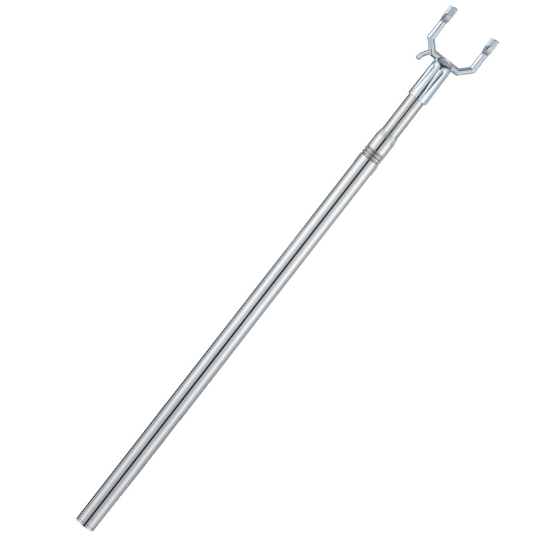 特厚304不锈钢撑衣杆可伸缩晾衣杆家用衣叉晒衣挂收衣取衣服加长 - 图0