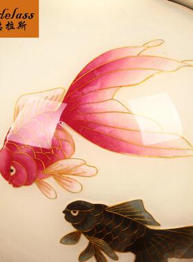 班德拉斯金玉满堂金丝白色花瓶摆件陶瓷石榴瓶家用客厅柜子上装饰