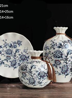 新款新中式摆件奢高档酒客厅柜居装饰品创意家电视柜办轻公室桌面