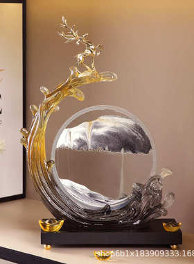 风生水起流沙画摆件客厅电视柜酒柜玄关办公室装饰品乔迁新居礼品