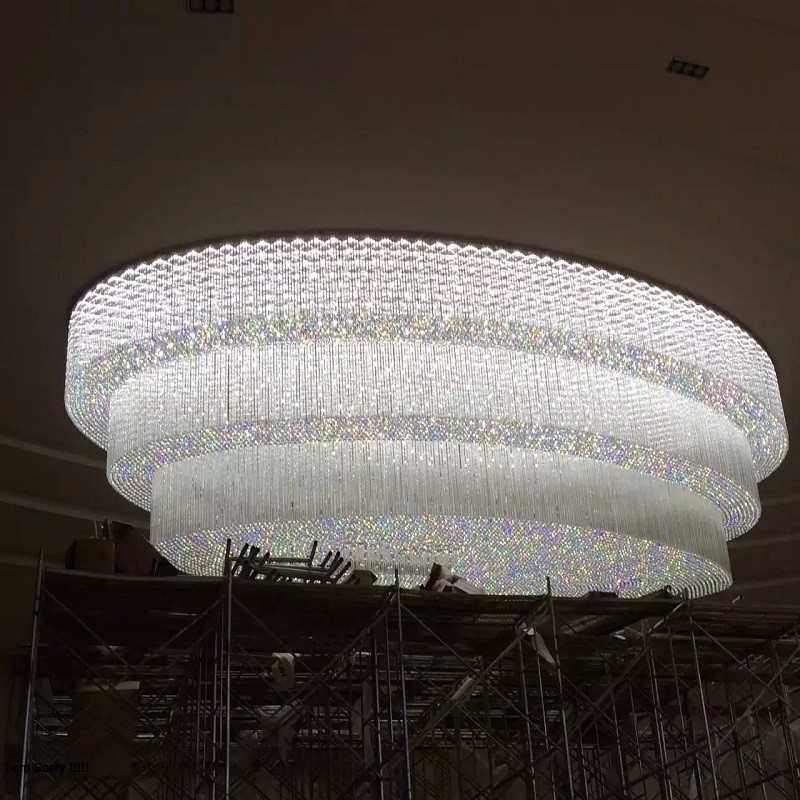 酒店大堂售楼部沙盘珠宝店宴会厅椭圆水晶吸顶灯厂家会所灯饰,淘宝优惠券,粉丝福利购,淘宝优惠卷