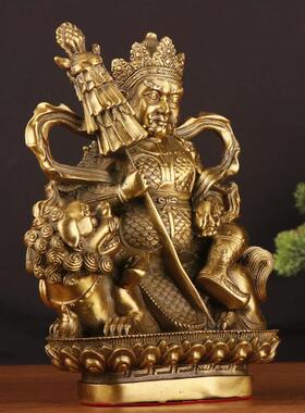 杨铜记 铜多闻天王家居办公室铜天王摆件 铜财宝天王