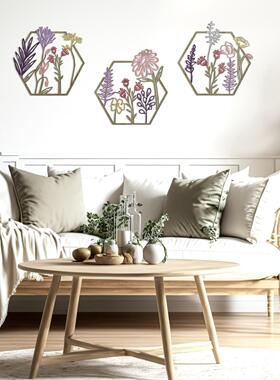 金属三件套艺术花瓶壁挂饰花卉墙艺术乡村农舍墙壁创意装饰壁饰