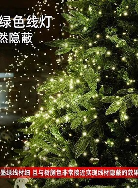 圣诞树装饰挂件灯串灯带彩灯星星七彩绿线铜丝藤条氛围灯
