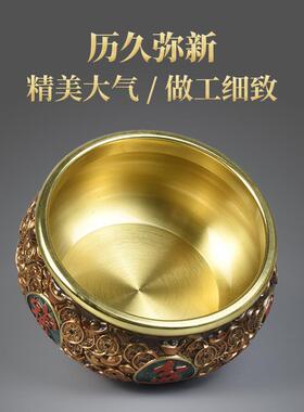 全铜摆聚铜宝大号家用百福铜缸客vp9069厅黄盆工艺品装饰件中式手