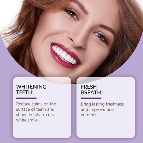 ORALHOE Purple Teeth Whitening Powder for Gum Protection, Fr - 图0