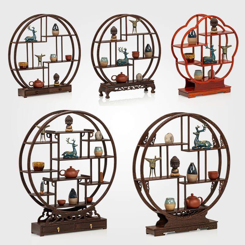 实木桌面小博古架中式多宝阁茶具杯垫紫砂壶摆件展示架放置古玩,淘宝优惠券,粉丝福利购,淘宝优惠卷
