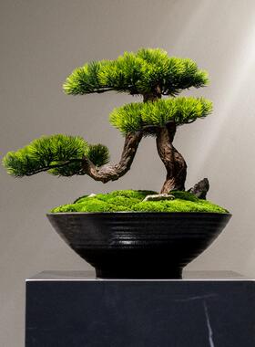 新中式禅意永生苔藓绿植盆景苏式家居装饰花客厅花架玄关花艺摆件