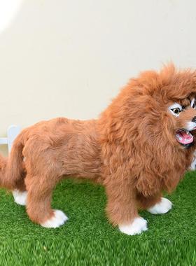 彷真狮子摆件小狮子模型动物玩偶各种彷真动物标本教学道具饰品