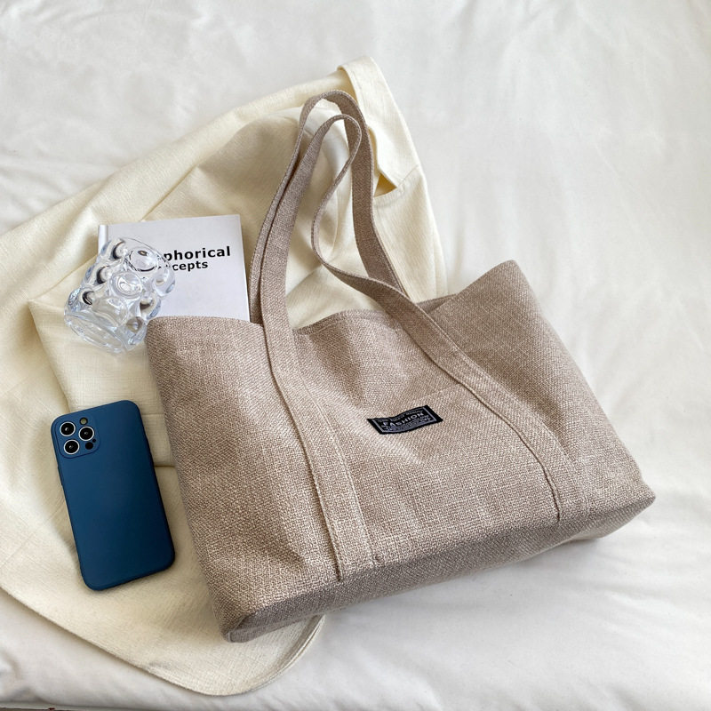 中生大容量托特24帆布手提袋子大学生百搭上课单肩包女,淘宝优惠券,粉丝福利购,淘宝优惠卷