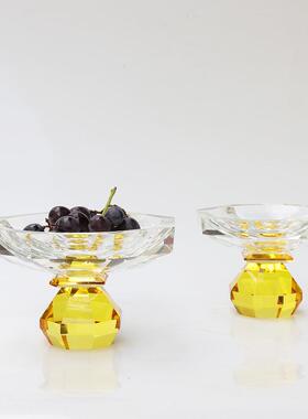 新款k9水晶果盘高级感轻奢家用零食收纳小众创意茶几装饰干果盘