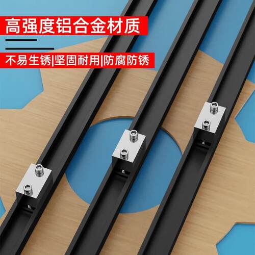 博翰木工靠山靠尺铝合金快速定位夹推台锯伸缩推杆翻转合夹持靠山 - 图0