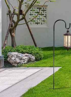 跨境亚马逊牧羊钩铁制金属工艺品挂钩庭院灯户外草坪花园地插挂钩