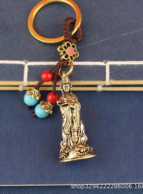 妈祖神像天后娘娘黄铜工艺品钥匙扣挂件如意妈祖男女小件文创