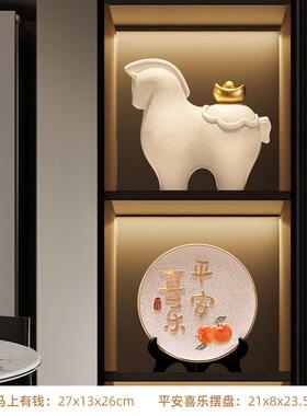 新款马礼上有钱摆招客厅酒柜轻奢高档高级感财玄关装饰品乔件迁物