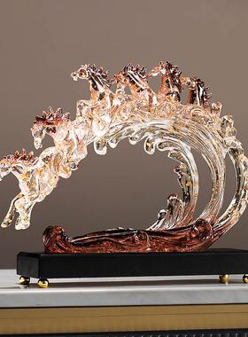 马到成功摆件高级感客厅电视柜酒柜装饰品办公室乔迁开业礼物