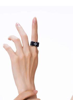 黑色做旧戒指男女复古小众高级感指环新款简约饰品