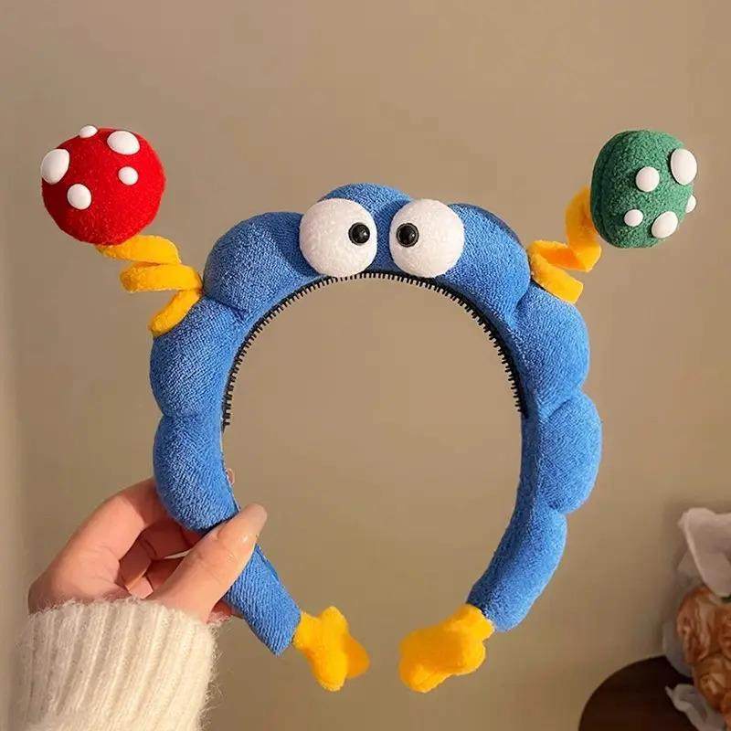 装下可爱！可爱毛绒大眼仔发箍！高颅顶趣味压发发卡女发捆盘发器,淘宝优惠券,粉丝福利购,淘宝优惠卷