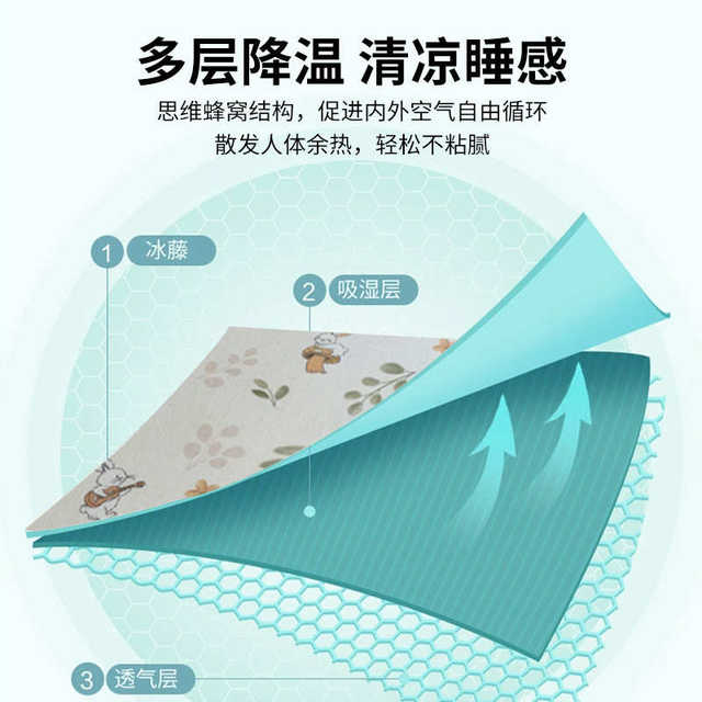 Comfortable summer ice silk mat sheet mat machine wash student dormitory single summer straw mat household bed cover rattan mat