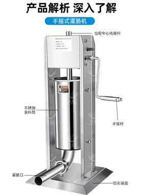 厂家直销手摇/电动灌肠机灌香肠机器家用商用不锈钢灌肠机