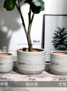 特大号陶瓷花盆个性创意家居客厅家用大尺寸大口径30cm