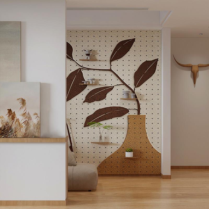 Solid wood hole board storage rack customized entrance style wall blocking meter box wall creative decoration storage