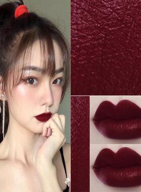 姨妈色口红女持久保湿不掉色哑光大樱桃色防水不沾杯复古红气场