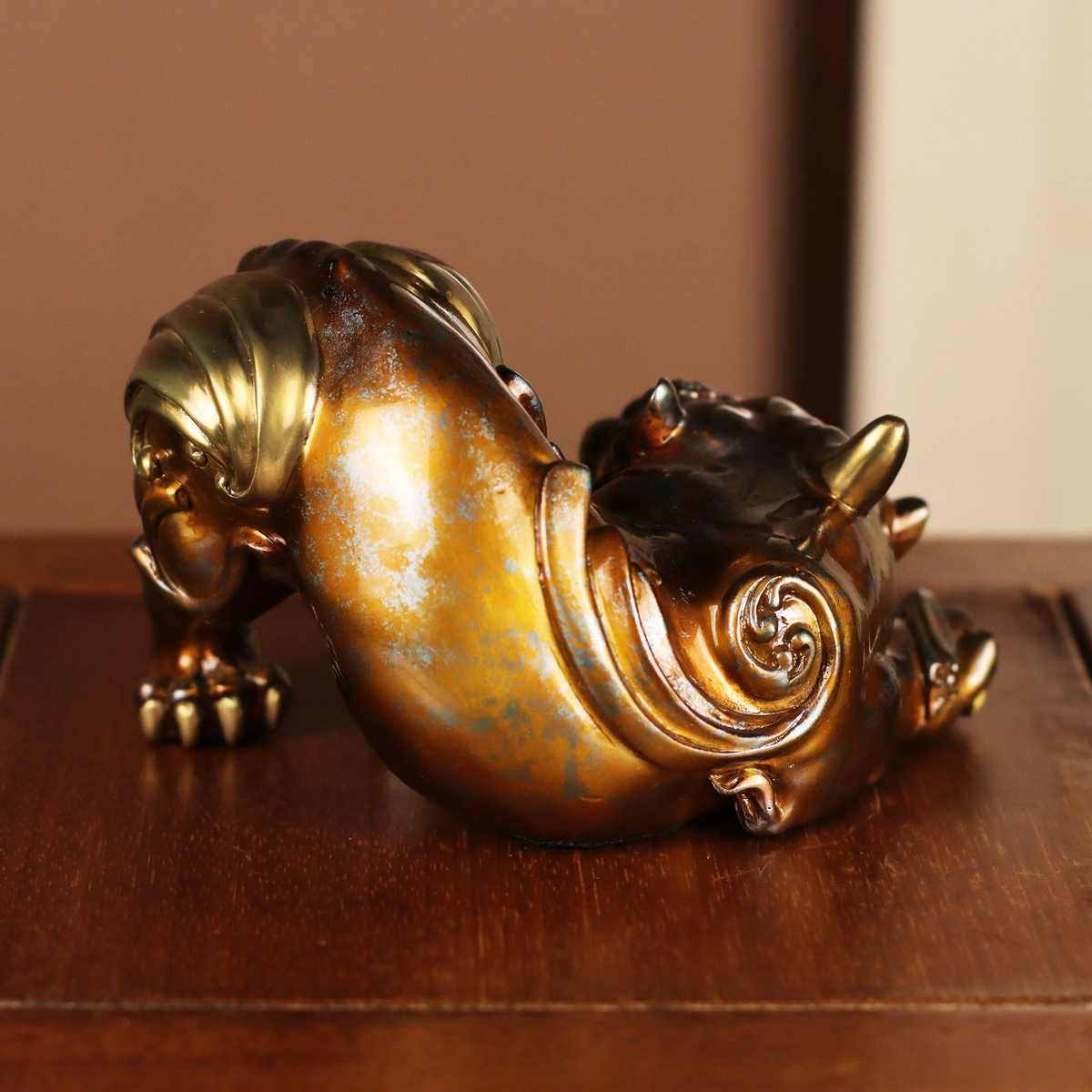 卧财貔貅摆件 书柜茶台中式纯铜装饰品摆设 乔迁开业送礼礼品贺礼,淘宝优惠券,粉丝福利购,淘宝优惠卷