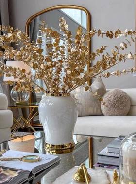 过年装饰摆件客厅氛围感好物摆件陶瓷轻奢电镀将军罐欧式花插花瓶