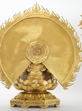 千手观音摆件千手千眼观世音菩萨背光坐莲花佛像家用佛堂供养