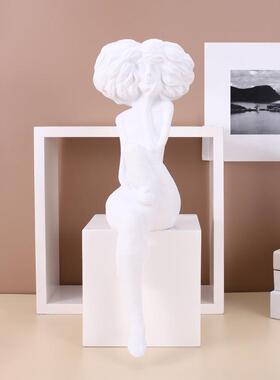现代花季少女抽象人物雕塑摆件样板房售楼处装饰品玄关电视柜摆设