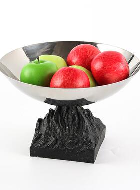 现代式高脚果盘摆件样板间艺家欧居桌面设计师术碗DHD抽象底座果