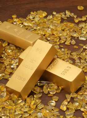 黄铜仿真黄铜金条实心道具金块金砖铜家居装摆件饰品金条工艺品定