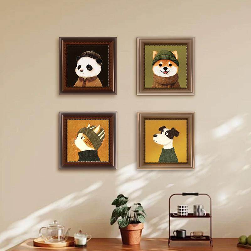 中古风墙面遮丑装饰盖补洞墙贴柜门防水熊猫贴画 画墙壁改造瓷砖,淘宝优惠券,粉丝福利购,淘宝优惠卷