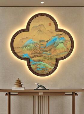 新千里江中式山图玄关走装饰画宋代美学LH1385茶室书房禅意道墙壁