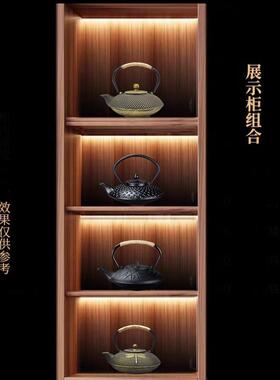 铁壶茶艺装饰茶壶中式软新茶室博古架样板房铁装摆件挂钩柜茶馆悬